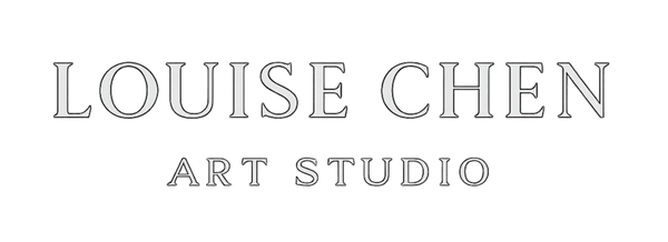 Professional logo with white text for "Louise Chen Art Studio"